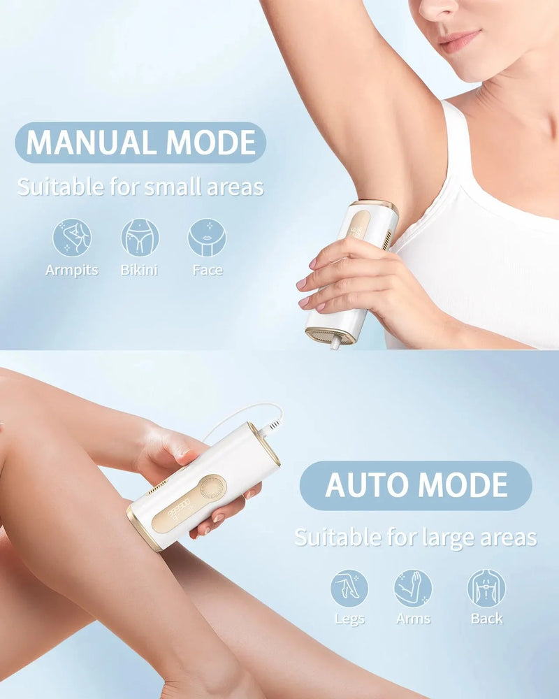 IPL Laser Hair Removal Device Ice-Cooling 3 in 1 Painless Photoepilator Permanent Whole Body Treament at Home For Men and Wome